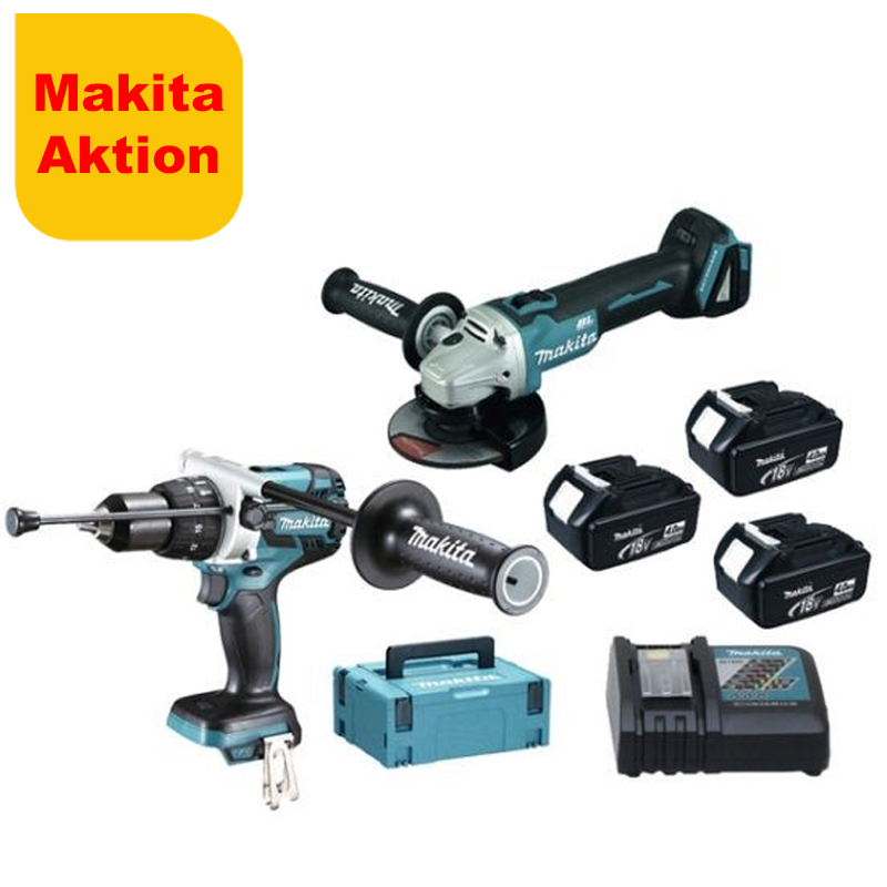 Makita Aktion Schlagbohrer und Winkelschleifer